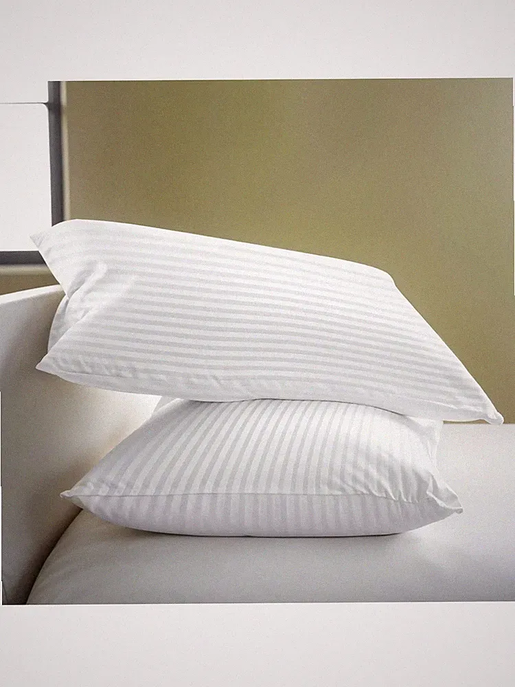 2 Pack Quilted Bed Pillows White Down Feather Standard King Size Pillow