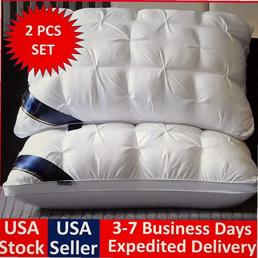 2 PCS Queen Pillows– Soft Down Alternative Hotel-Style Bedding Set UPGRADED