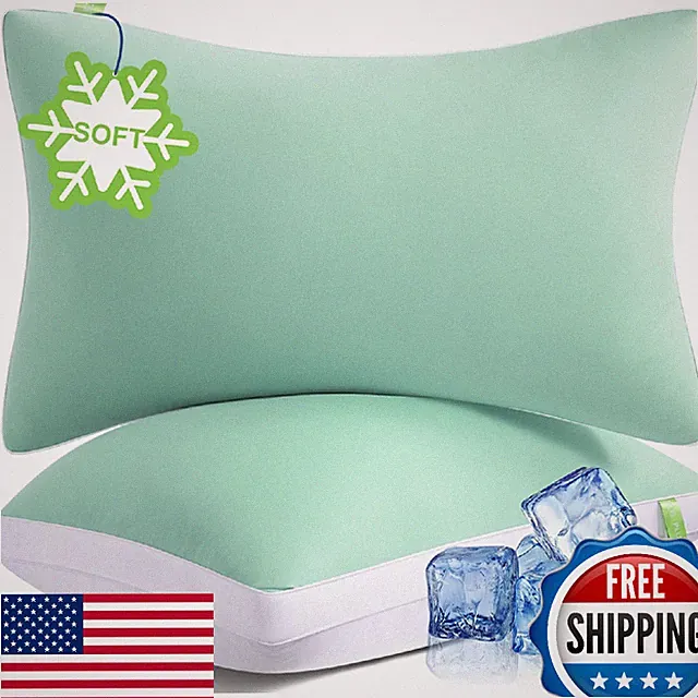 MEELUS King Silky Soft Pillows Set of 2 - Hotel Down Alternative Cooling