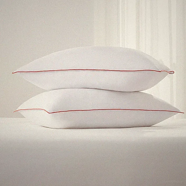 Premium Bed Pillows by Nymbus Set of 2 Pillows King Queen Size 100% Cotton Cover