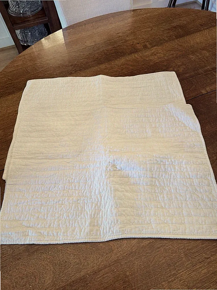 Two Standard Cream Quilt Pillow Shams. New Without Tag. Unbranded